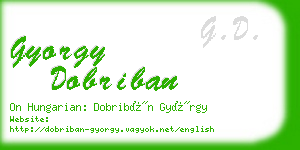 gyorgy dobriban business card